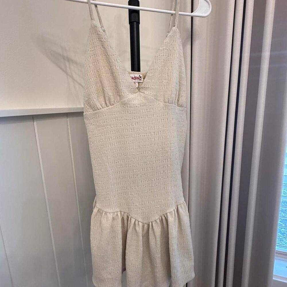 Madrag Women's Cream and White Dress